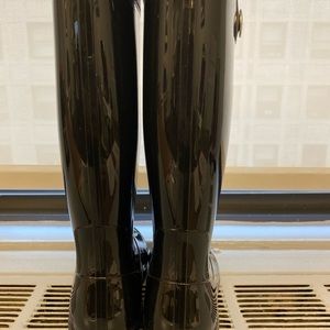 Womens Black UGG Shaye Tall Rain Boots Size 7